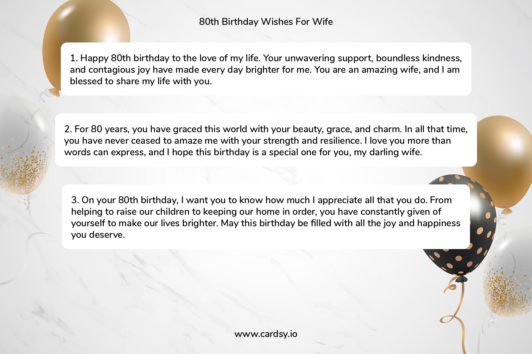 Happy 80th Birthday Sayings for Wife