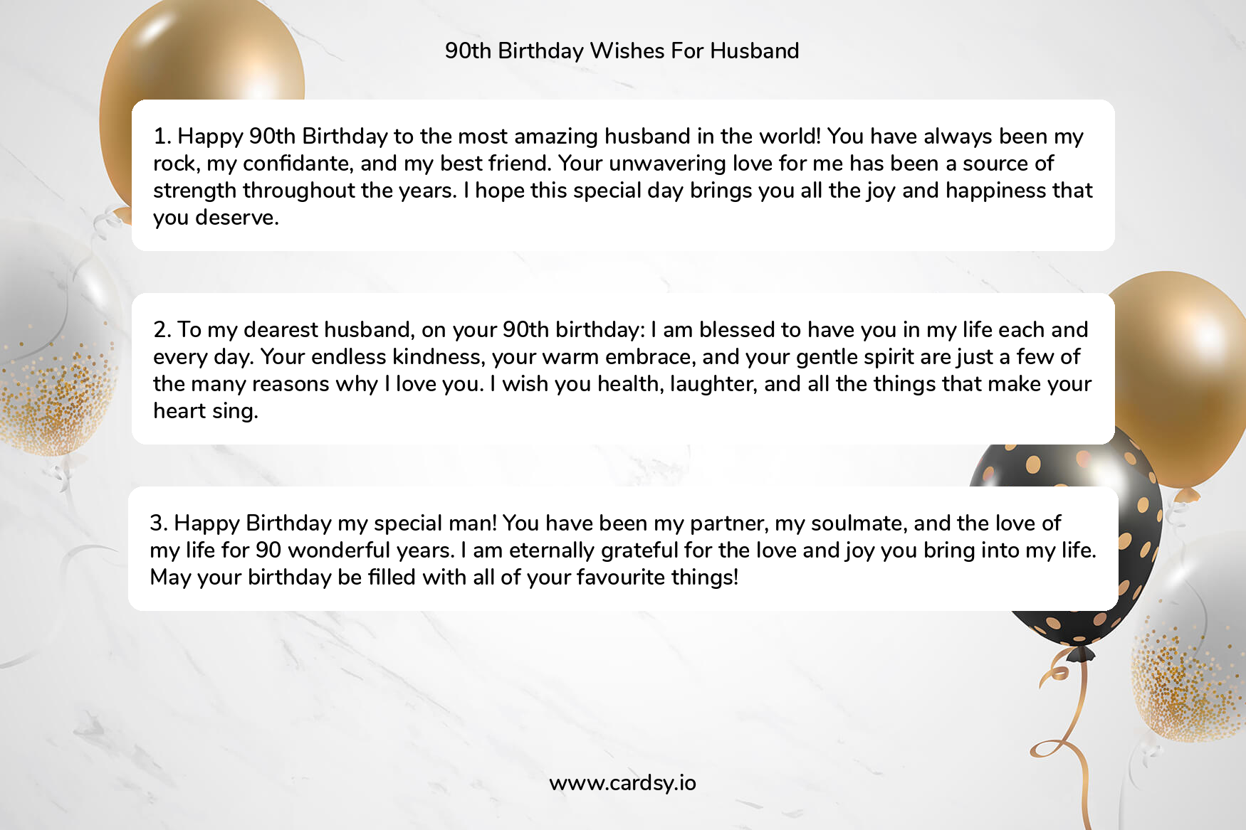 Happy 90th Birthday Sayings for Husband