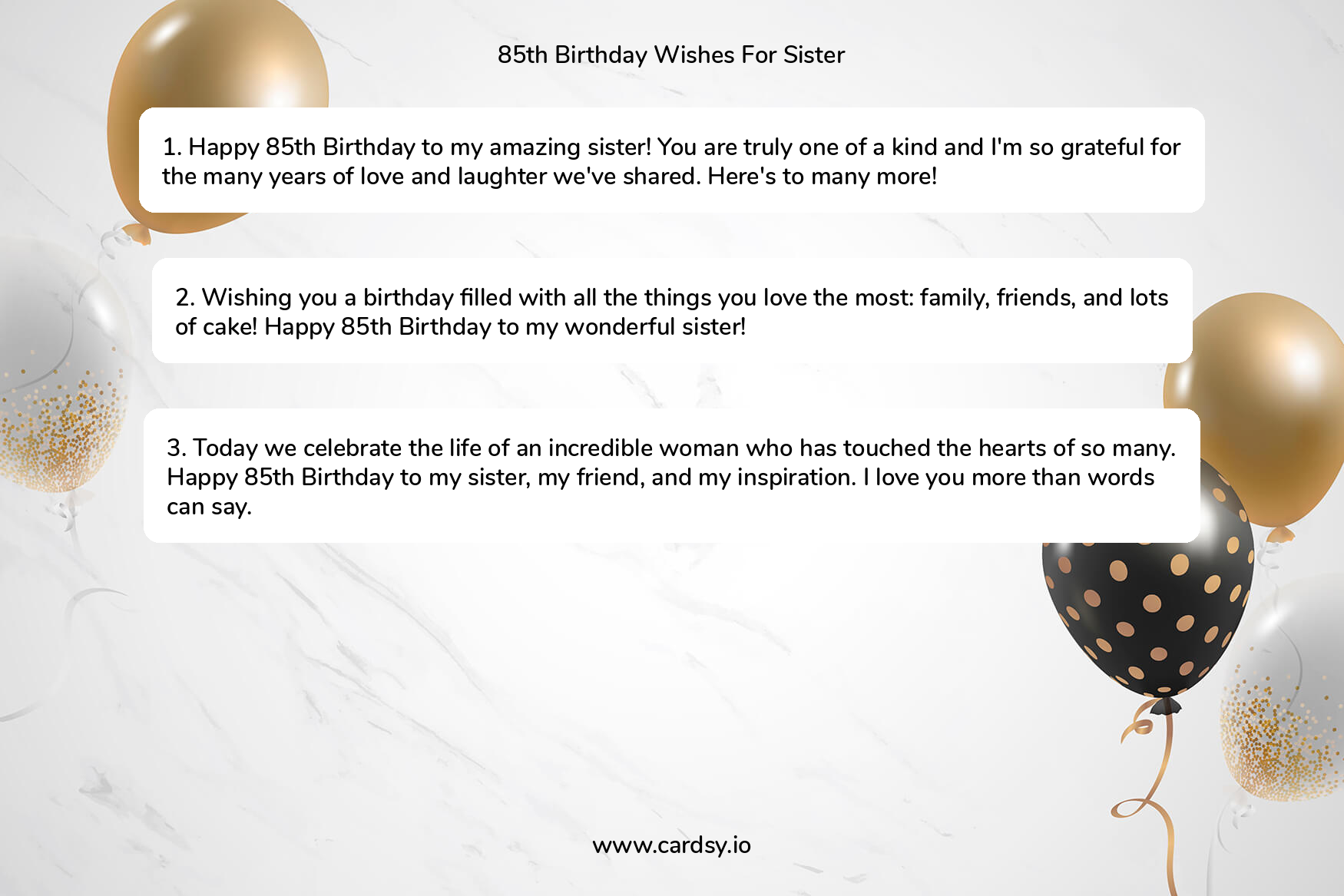 Happy 85th Birthday Sayings for Sister
