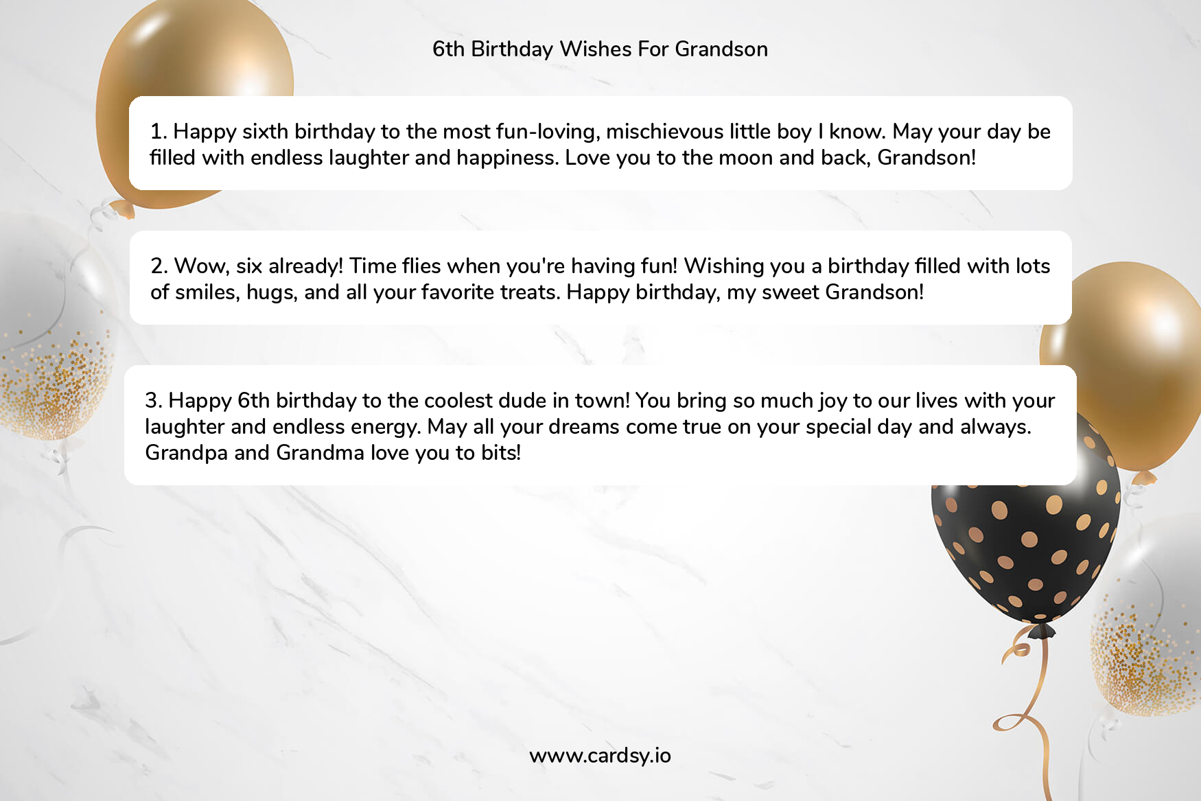 Happy 6th Birthday Sayings for Grandson