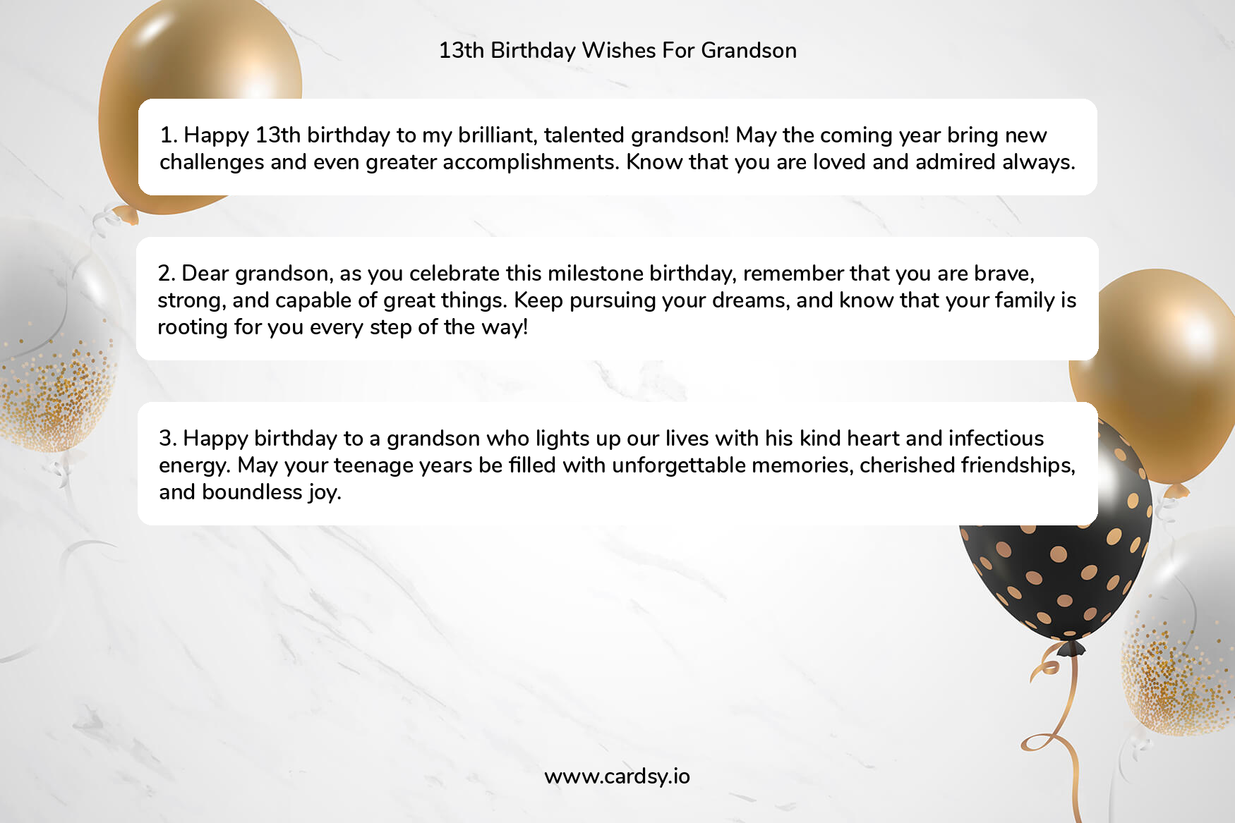 Happy 13th Birthday Sayings for Grandson