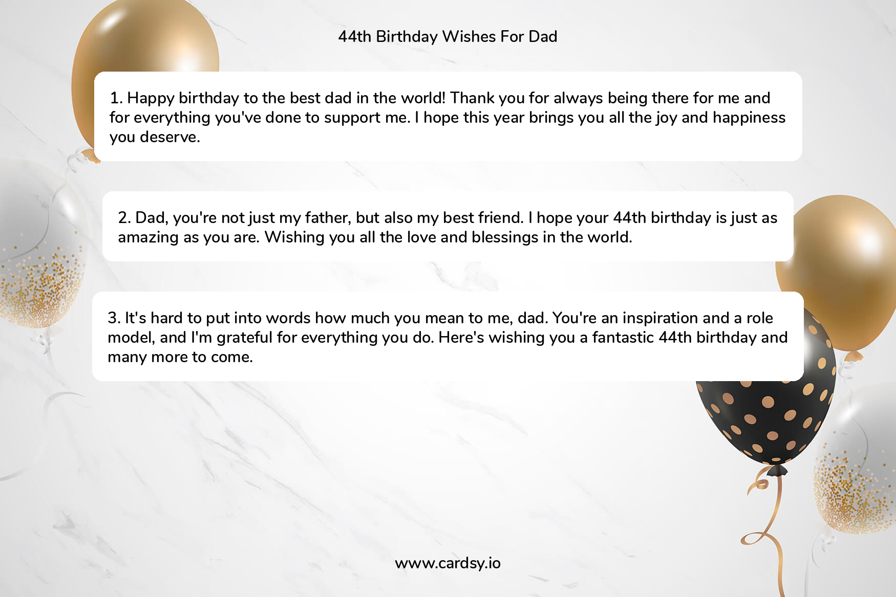 Happy 44th Birthday Sayings for Dad